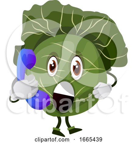 Cabbage with a Blue Phone by Morphart Creations