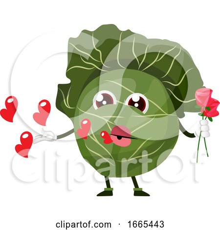 Cabbage Holds a Rose and Sends Kisses by Morphart Creations