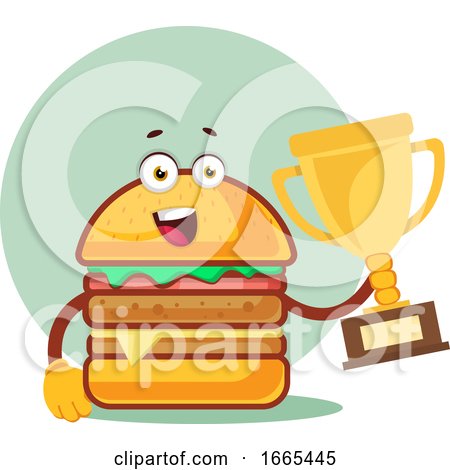 Burger Is Holding a Trophy by Morphart Creations