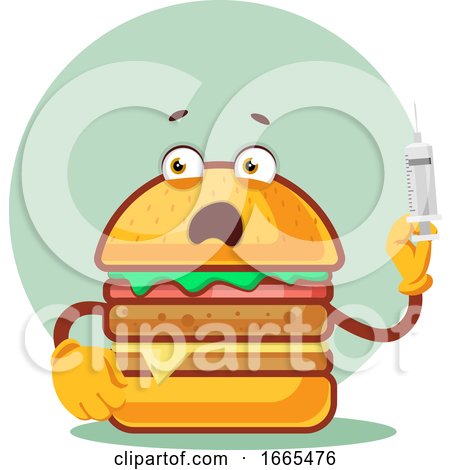 Burger Is Holding a Syringe by Morphart Creations