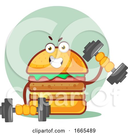 Burger Is Lifting Weights by Morphart Creations
