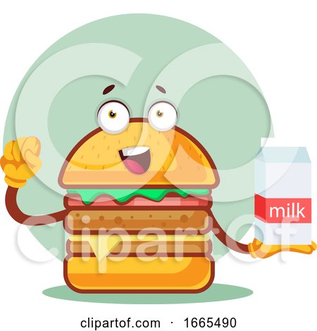 Burger Is Holding a Milk by Morphart Creations