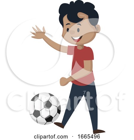 Boy Is Playing Football by Morphart Creations