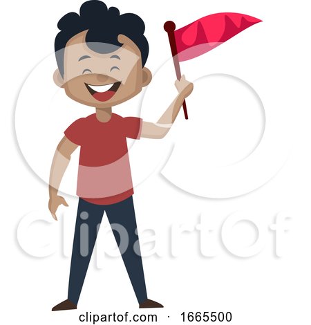 Boy Is Holding Flag by Morphart Creations