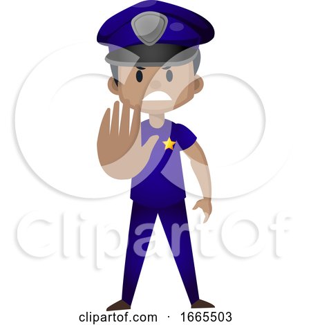 Policeman Is Showing Stop Gesture by Morphart Creations