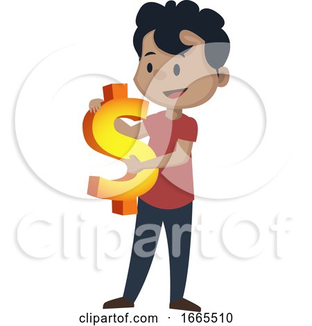 Boy Is Holding Dollar Sign by Morphart Creations