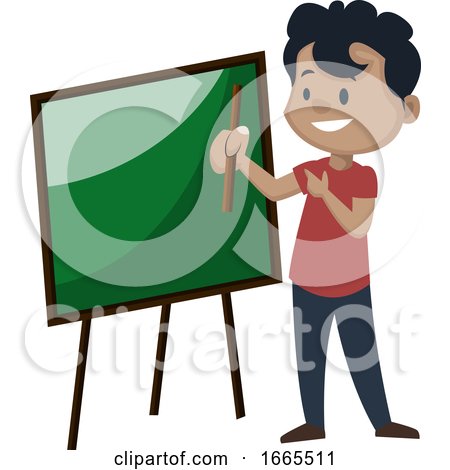 Boy Is Pointing on a Blackboard by Morphart Creations