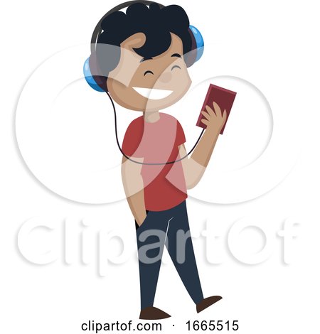 Boy Is Wearing Headphones by Morphart Creations