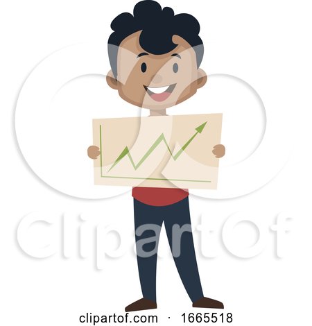 Boy Is Showing Success Business Scale Diagram by Morphart Creations