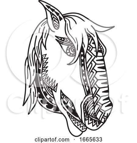 Horse Head Tribal Tattoo by patrimonio