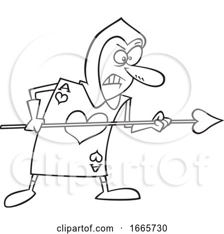 Cartoon Black and White Playing Card Soldier by toonaday