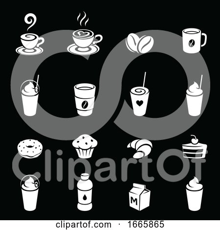 Black and White Coffee Icons by cidepix