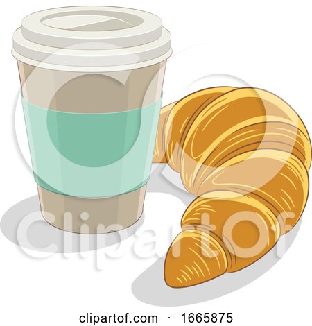 Take out Coffee Cup and Croissant by cidepix