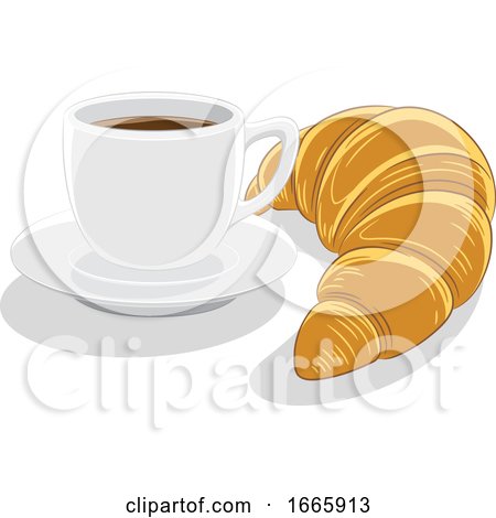 Coffee Cup and Croissant by cidepix