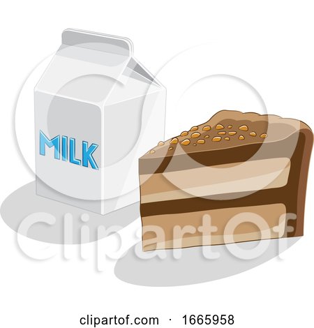 Slice of Cake and Milk by cidepix