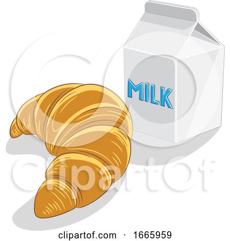 Croissant and Milk by cidepix