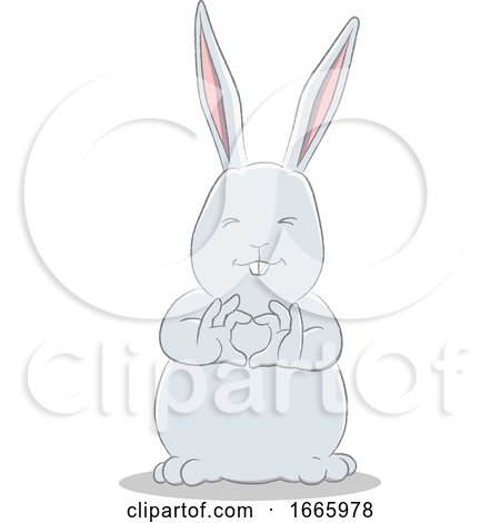 Gray Bunny Rabbit Forming a Heart by cidepix