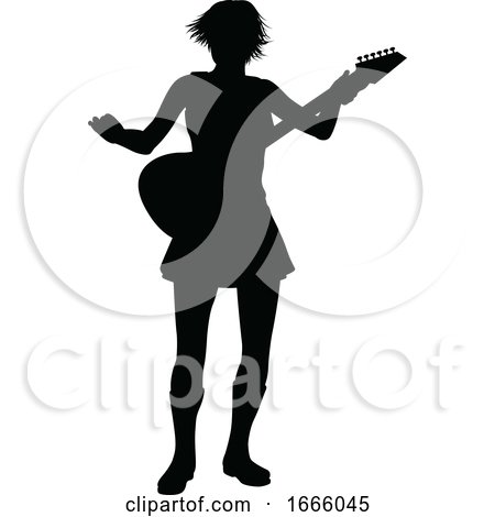 Musician Guitarist Silhouette by AtStockIllustration