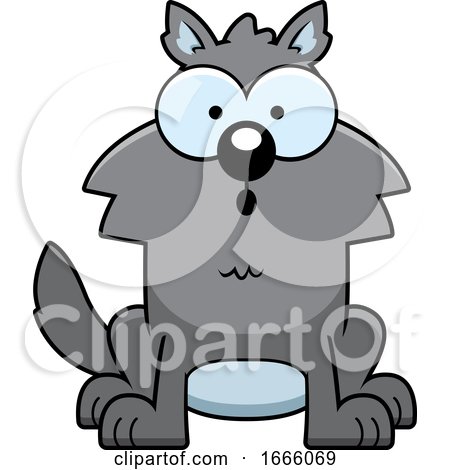 Cartoon Surprised Gray Wolf by Cory Thoman