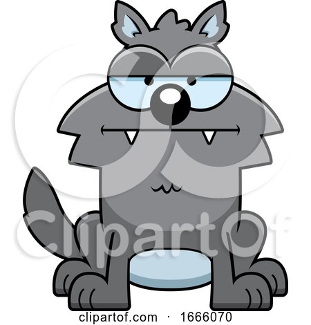 Cartoon Bored Gray Wolf by Cory Thoman