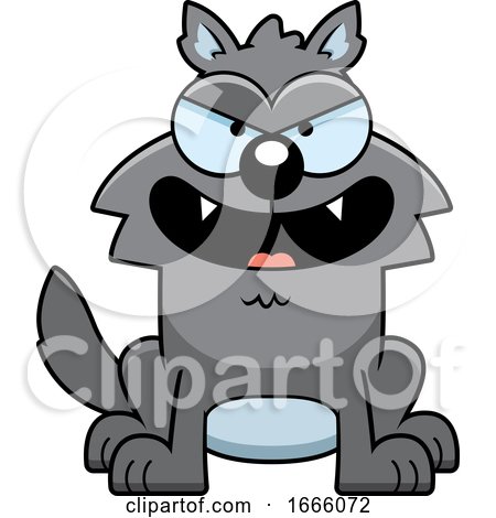 Cartoon Evil Gray Wolf by Cory Thoman
