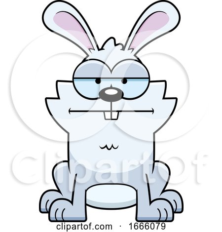 Cartoon Bored White Bunny Rabbit by Cory Thoman