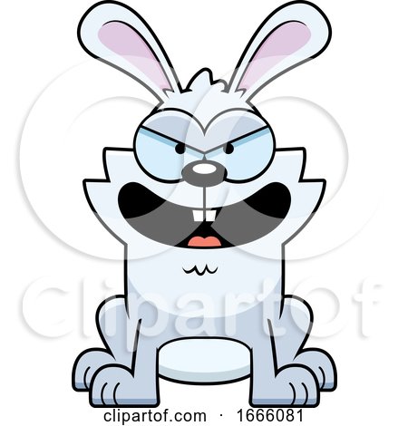 Cartoon Evil White Bunny Rabbit by Cory Thoman