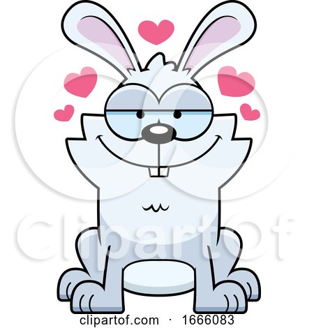 Cartoon Loving White Bunny Rabbit by Cory Thoman