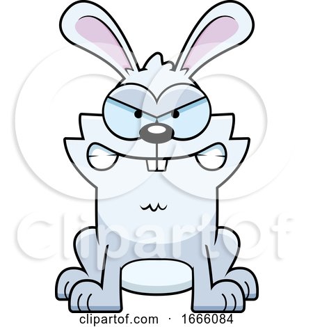 Cartoon Mad White Bunny Rabbit by Cory Thoman
