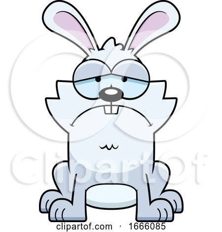 Cartoon Sad White Bunny Rabbit by Cory Thoman