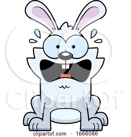 Cartoon Scared White Bunny Rabbit by Cory Thoman
