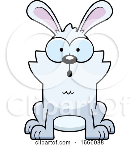 Cartoon Surprised White Bunny Rabbit by Cory Thoman