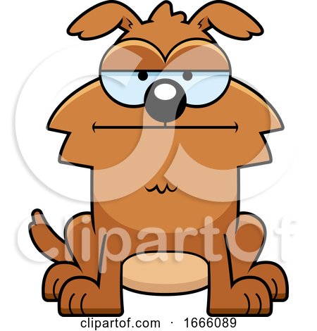 Cartoon Bored Brown Dog by Cory Thoman