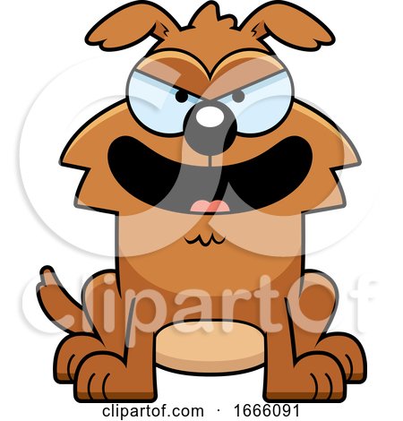 Cartoon Evil Brown Dog by Cory Thoman