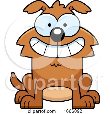 Cartoon Grinning Brown Dog by Cory Thoman