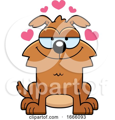 Cartoon Loving Brown Dog by Cory Thoman