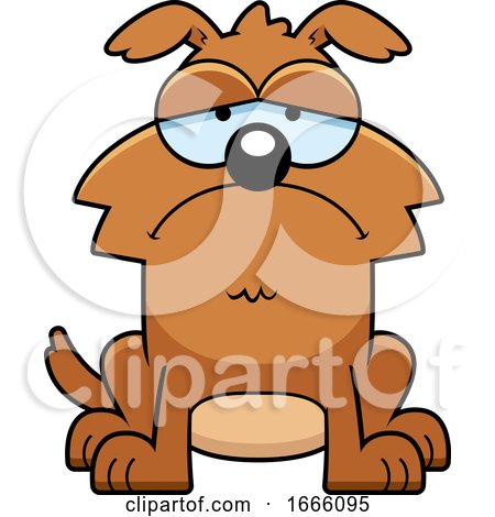 Cartoon Sad Brown Dog by Cory Thoman
