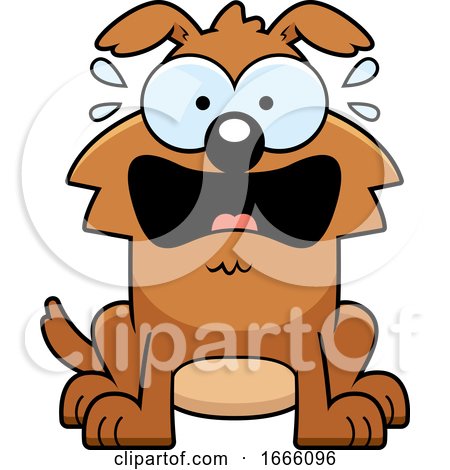 Cartoon Scared Brown Dog by Cory Thoman