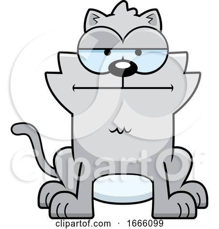Cartoon Bored Gray Kitty Cat by Cory Thoman