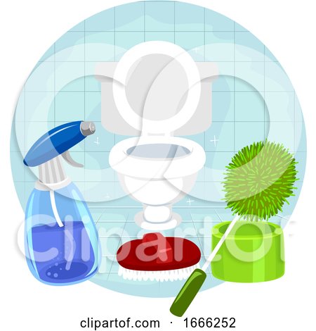 Household Chores Cleaning Bathroom Illustration by BNP Design Studio
