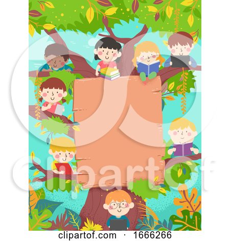 Kids Study Tree Board Background Illustration by BNP Design Studio