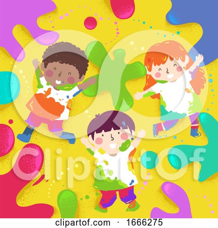 Kids Play Color Splats Illustration by BNP Design Studio