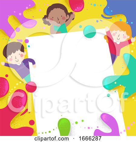 Kids Color Splats Paper Background Illustration by BNP Design Studio