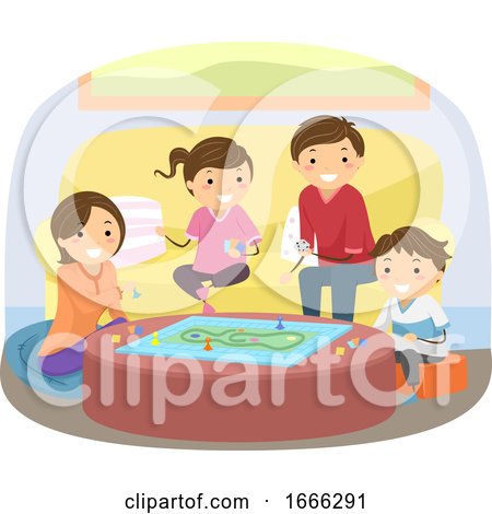 Stickman Family Play Board Game Illustration by BNP Design Studio