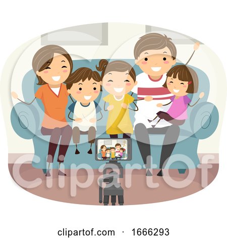 Stickman Family Record Video Mobile Illustration by BNP Design Studio