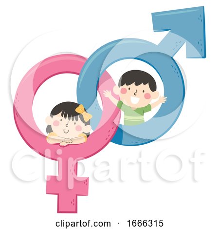 Kids Male Female Symbols Illustration by BNP Design Studio