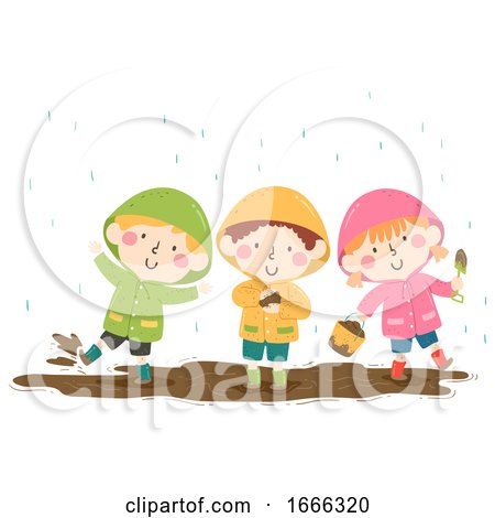Kids Rainy Day Mud Play Illustration by BNP Design Studio