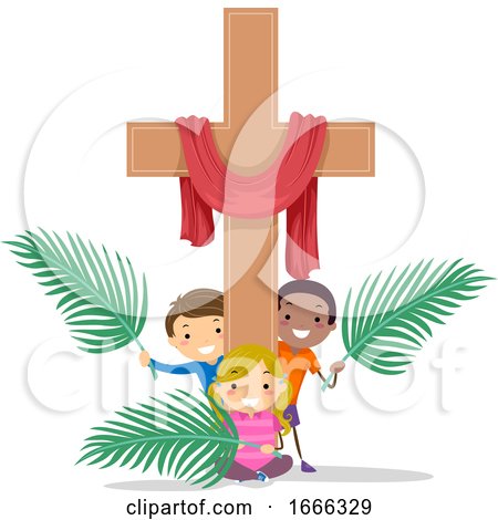Stickman Kids Cross Holy Week Illustration by BNP Design Studio