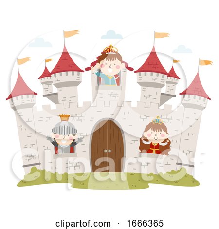 Kids Medieval Castle Windows Illustration by BNP Design Studio