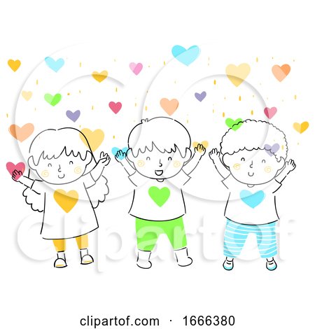 Kids Hearts Love Shower Illustration by BNP Design Studio
